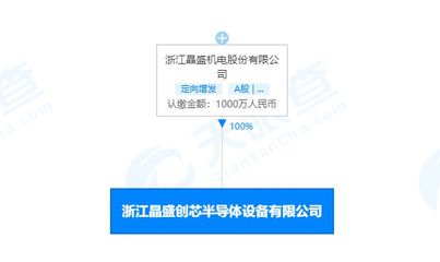 晶盛機(jī)電布局半導(dǎo)體設(shè)備新賽道，于浙江設(shè)立子公司強(qiáng)化電氣機(jī)械設(shè)備銷售